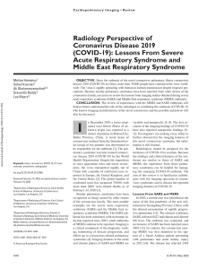 Radiology Perspective of COVID