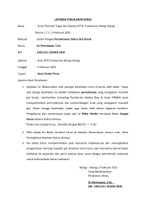 Laporan Perjalanan Dinas: Pemantauan Status Gizi Buruk di Tindoi Timur