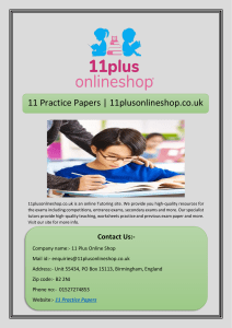 11 Practice Papers | 11plusonlineshop.co.uk