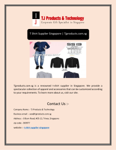 T Shirt Supplier Singapore | Tjproducts.com.sg