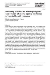 jurnal - An anthropological exploration of moral agency in stories of mental health recovery
