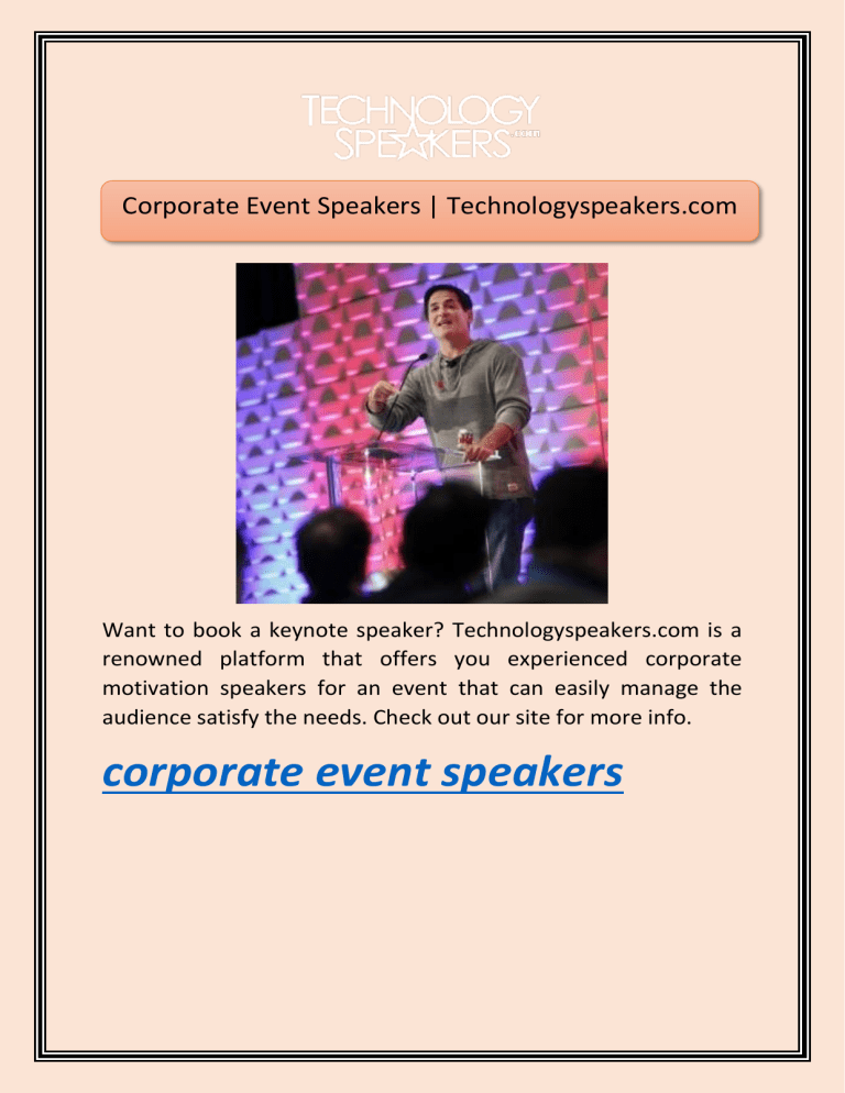 Corporate Event Speakers