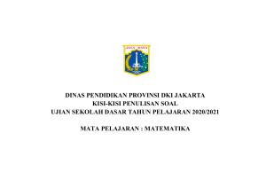 KISI-KISI MATEMATIKA DKI 2021