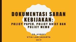 Dokumentasi Saran Kebijakan Policy Paper