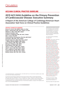 AHA 2019, prevention CAD