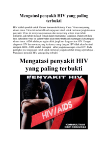Mengatasi penyakit HIV yang paling terbukti