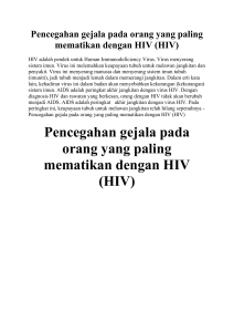 Pencegahan gejala pada orang yang paling mematikan dengan HIV