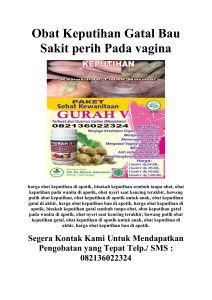 Obat Keputihan Gatal Bau Sakit perih Pada vagina