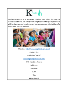 Baltimore Toddler Care  Insightkidzcare