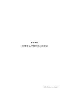BAB VIII DAFTAR KUANTITAS DAN HARGA