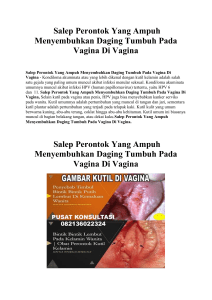 Salep Perontok Yang Ampuh Menyembuhkan Daging Tumbuh Pada Vagina Di Vagina