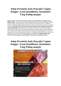 Salep Perontok Jenis Penyakit Vagina Jengger Ayam Kondiloma Akuminata Yang Paling manjur