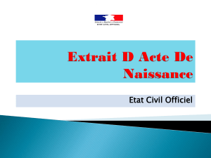 Extrait D Acte De Naissance | Etat Civil Officiel
