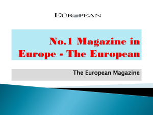 No.1 Magazine in Europe - The European