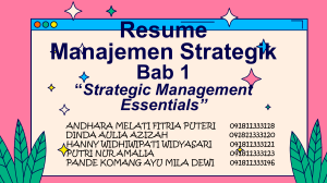 Chapter 1 Strategic Management Essentials
