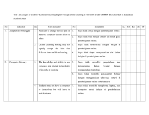 Questionnare of Students barriers