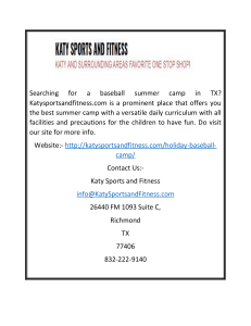 Katy Baseball Summer Camp Katysportsandfitness.com