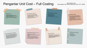 Pengantar Unit Cost - Full Costing