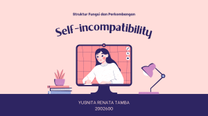 Self-incompatibility Yusnita Renata Tamba