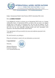 LA MEMA PARANDY : "International Model United Nations (IMUN) Internship Offer Letter"