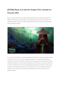 Raya et le dernier dragon - Film Complet 2021 VF En Ligne HD 720p