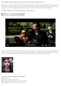 Regarder Billie Holiday, Une Affaire D'état 2021 Film Complet Streaming vf