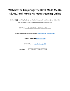 [123WATCH] The Conjuring: The Devil Made Me Do It [2021] Full Version Online HD FREE