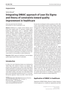 DMAIC approach of Lean Six Sigma in Improving Healthcare