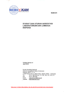 KAN 01 Syarat dan Aturan Akreditasi Laboratorium dan Lembaga Inspeksi (IN)