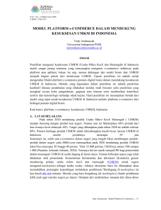 Model Platform E-Commerce untuk Kesuksesan UMKM di Indonesia