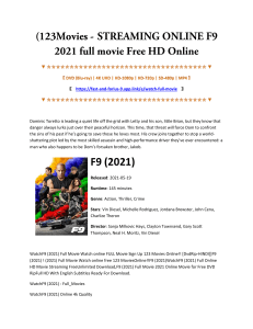 (123Movies -  STREAMING ONLINE F9 2021 full movie Free HD Online