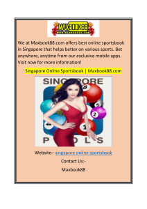 Singapore Online Sportsbook Maxbook88.com