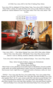 [CZ-SK] Tom a Jerry (2021) Celý Film CZ dabing Filmy Online