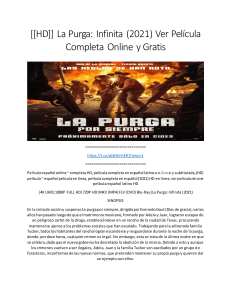 [[HD]] La Purga: Infinita (2021) Ver Película Completa Online y Gratis