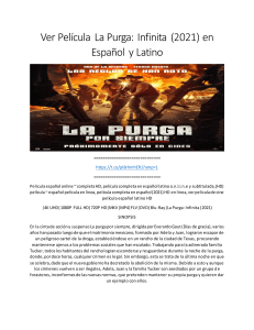 Ver Película La Purga: Infinita (2021) en Español y Latino