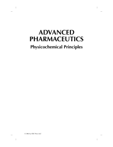 Advanced Pharmaceutics-Physicochemical Principles