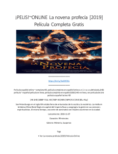 ¡PELIS!~ONLINE La novena profecía [2019] Película Completa Gratis
