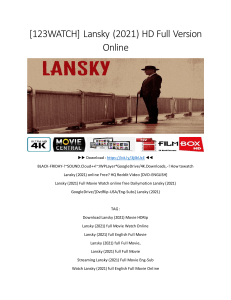 [123WATCH] Lansky (2021) HD Full Version Online