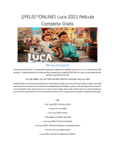 {¡PELIS!~ONLINE} Luca 2021 Película Completa Gratis