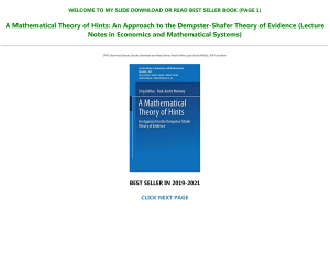 Download#% Or Read A Mathematical Theory of Hints: An Approach to the Dempster-Shafer Theory of Evidence (Lecture Notes in Economics and Mathematical Systems) Full Book online (pdf, ebook, epub, epup, mobi) All Formats Support