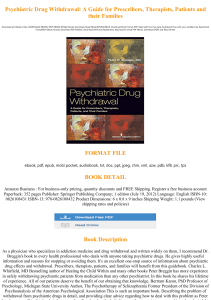 PDF Download^& Psychiatric Drug Withdrawal: A Guide for Prescribers, Therapists, Patients and their Families Read %book @ePub