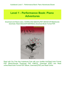 Audiobook Level 1 - Performance Book Piano Adventures Ebook