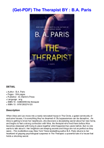 (Get-PDF) The Therapist BY : B.A. Paris