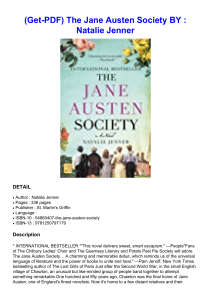 (Get-PDF) The Jane Austen Society BY : Natalie Jenner