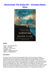  (Download) The Exiles BY : Christina Baker Kline