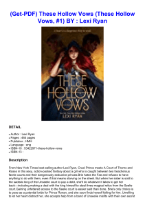 (Get-PDF) These Hollow Vows (These Hollow Vows, #1) BY : Lexi Ryan