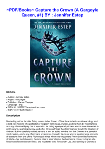 ~PDF/Books~ Capture the Crown (A Gargoyle Queen, #1) BY : Jennifer Estep