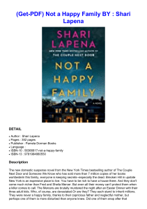 (Get-PDF) Not a Happy Family BY : Shari Lapena