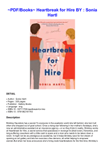 ~PDF/Books~ Heartbreak for Hire BY : Sonia Hartl