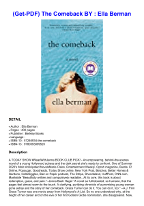 (Get-PDF) The Comeback BY : Ella Berman